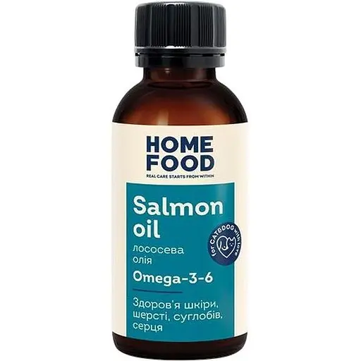 Олія лососева Home Food для здоров’я шкіри та блиску шерсті собак і котів 100 мл