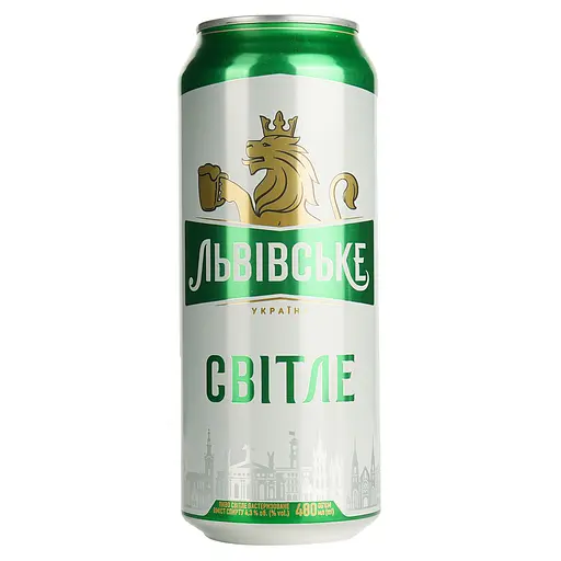 Пиво Львівське, світле, з/б, 4,3%, 0,48 л (921562)