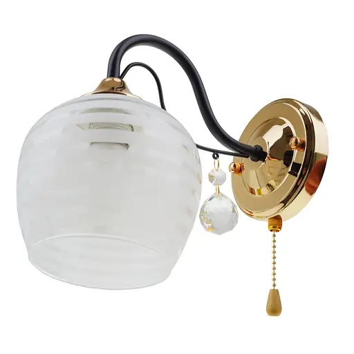 Бра Brille LK-676W/1 E27 BK+FG спрямованого світла настінне накладне