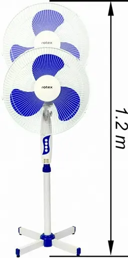 Напольный вентилятор Rotex RAF42-B 40Вт 40см с защитной решеткой и регулировкой высоты 16.5м² Белый/Синий - фото 2