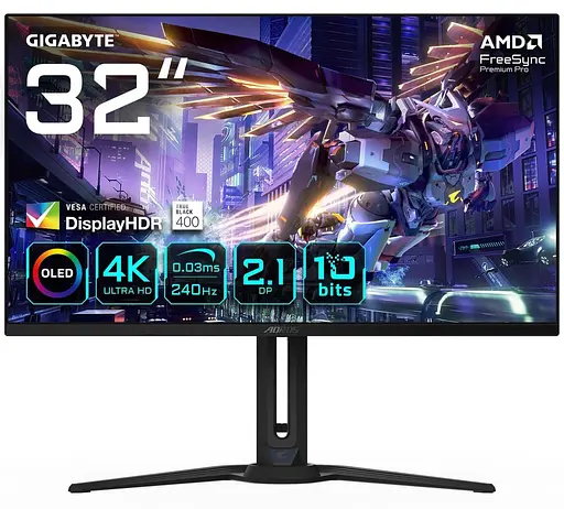Монитор 31.5" Gigabyte AORUS FO32U2P UHD OLED 240Hz (AORUS FO32U2P) - фото 1