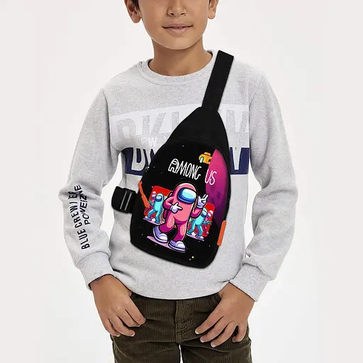 Сумка через плече дитяча Among Us 29х17 см сумка слінг для хлопчика (02030)