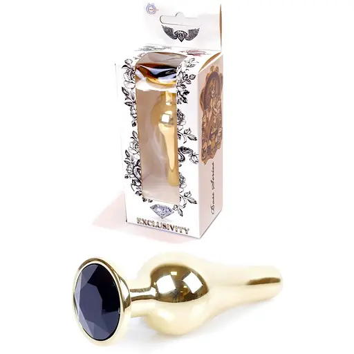 Анальна пробка Boss Of Toys Boss Series - Jewellery Gold Butt Plug Black, BS6400065, Золотий / Чорний - фото 3