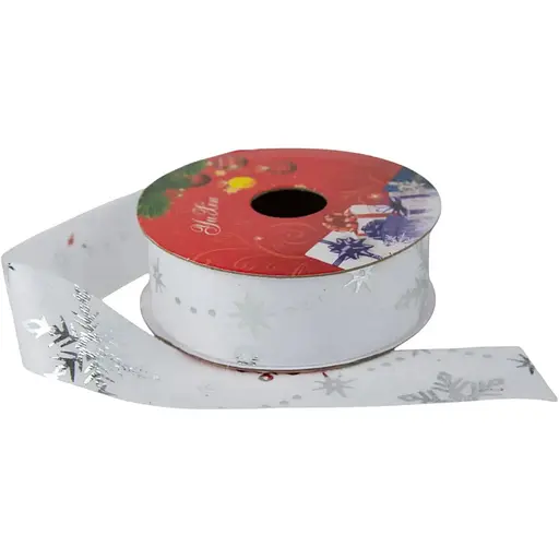 Лента декоративная Chomik текстиль 2.5 см x 2.7 м белая (TAS9737)