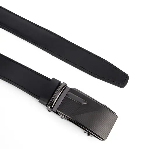 Ремінь шкіряний чоловічий на автоматі SF-3422 (135 см) чорний - фото 2