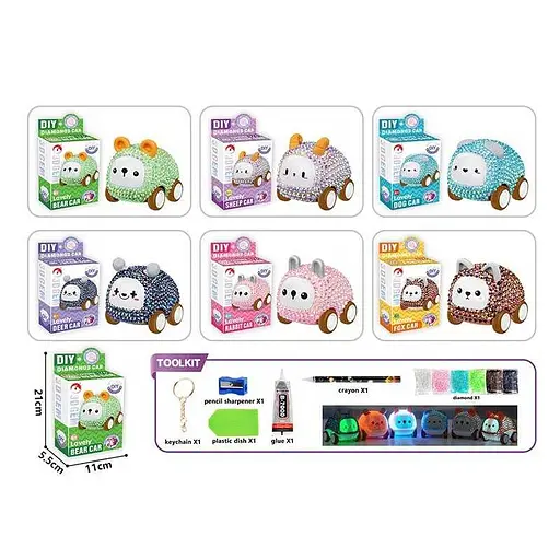 Машинка-брелок DIY Diamonds car (В ассортименте) - фото 2