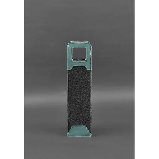 Чехол для вина BlankNote Краст 1.0 из фетра с кожаными вставками бирюзовый  - фото 3