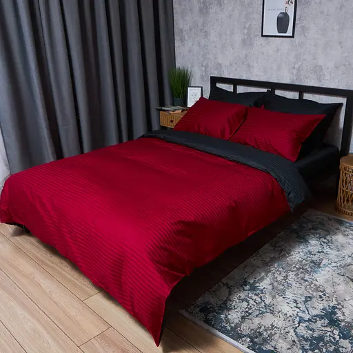 Підковдра Moon&Star Satin Stripe Dark Romance King Size 220x240 см - фото 1
