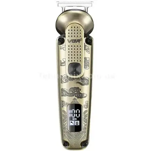 Машинка для стрижки волосся VGR V-103 (8 в 1) LCD для бороди та носа + підставка Бронза - фото 6