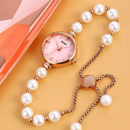 Наручний годинник жіночий 1983PKWT Pink-White Skmei acs0030435 - фото 4