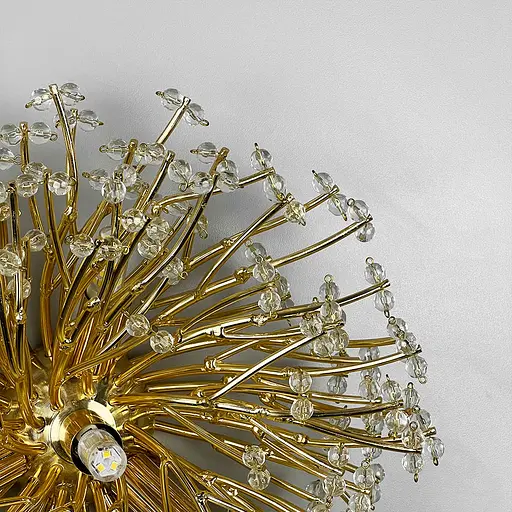 Кругле флористичне золоте бра у вигляді квітки Ø 30 см Line F Арт. WB5064-350-4P - фото 2