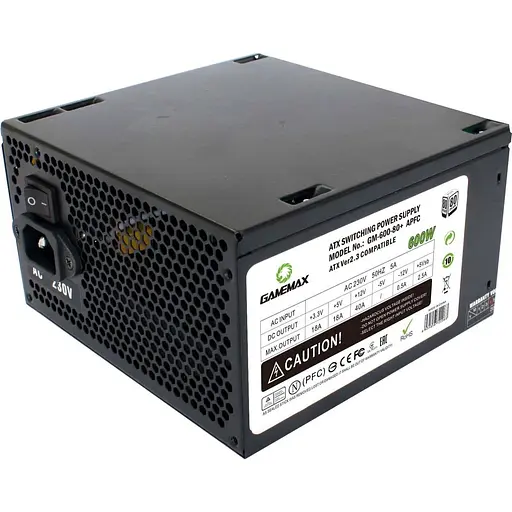 Блок живлення GameMax 600W (GM-600 80+ APFC Black) Б/в - фото 3