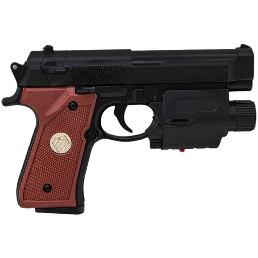 Пістолет механічний на кульках 757-1, з лазерним прицілом, у пакеті - фото 1