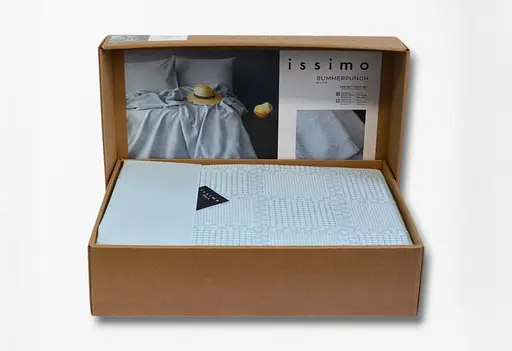 Постельное белье с покрывалом-пике Summerpunch Blue/простыня на резинке Issimo Home pbe0051413 - фото 4