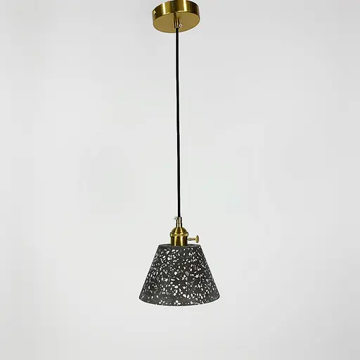 Подвес Terrazzo Cono с серым бетонным плафоном в стиле Ар-деко | Line F | Арт. MJ165/1 BK - фото 8