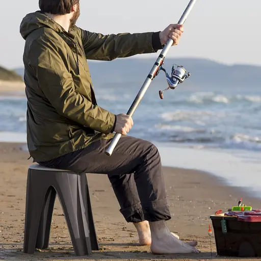 Табурет пластиковий Girotondo 35x35x45,5h, cіро-бежевий - фото 2