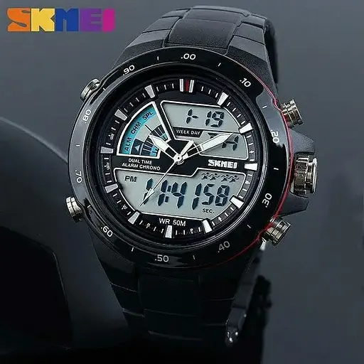 Чоловічий годинник Skmei 1016 Shark Black З червоною облямівкою - фото 4