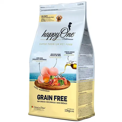 Сухой корм для взрослых собак всех пород happyOne Mediterraneum Adult Dog Fresh Meat со свежим мясом беззерновой 12 кг - фото 1
