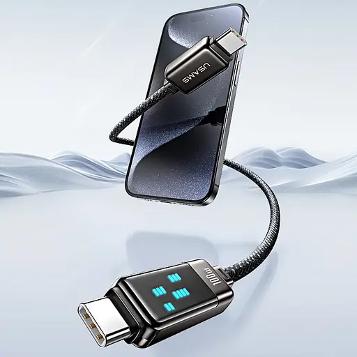 Дата кабель Usams US-SJ744 Meteor Ser. Type-C to Type-C 100W (1.2m) Tarnish - фото 2