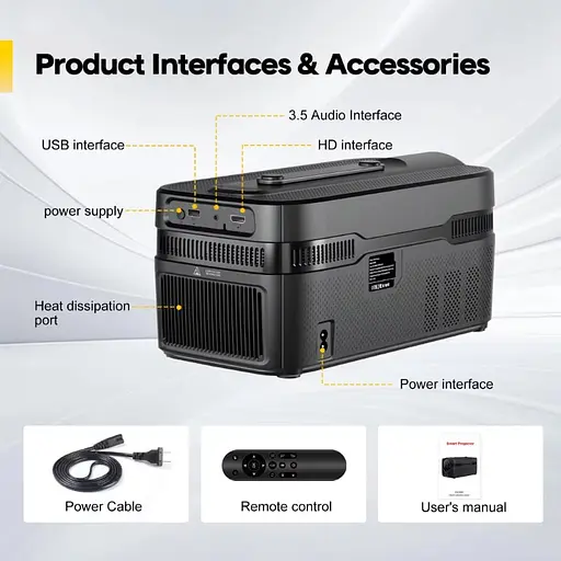 Мультимедийный смарт проектор c автофокусом Magcubic HY450C 1080P 2/32 Гб 900 ANSI Android 11 - фото 2