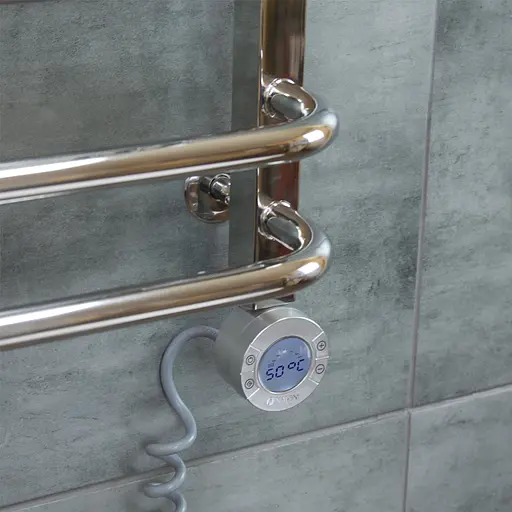 Электрический полотенцесушитель Navin Грандис 480x800 правостороннее с теном Sigma 300W 12-228053-3680, Хром, Правое, Электронный - фото 4