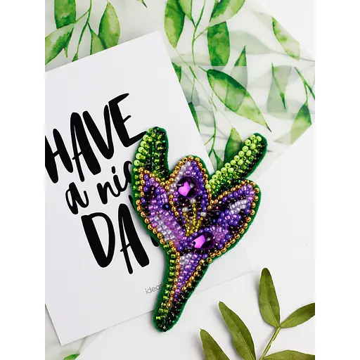 Набір для вишивання бісером "Крокус" AD-203 на натуральному полотні - фото 2