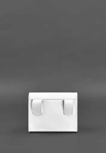 Жіноча шкіряна сумка поясна / кроссбоді Mini біла - фото 4