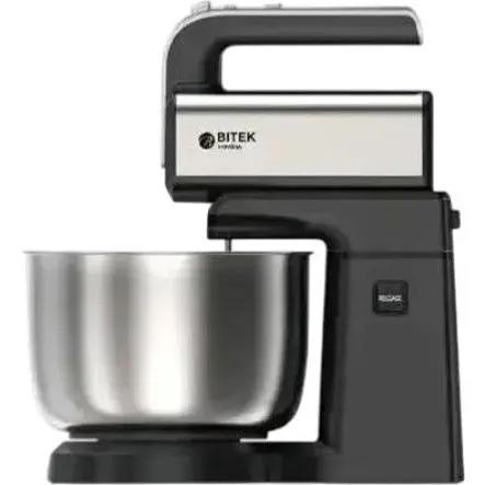 Стаціонарний міксер тістоміс із підставкою Bitek BT-6652 комбайн з металевою чашею 3.5л 1000Вт Чорний - фото 1