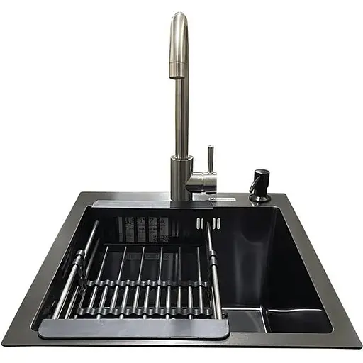 Комплект мойка + смеситель Romzha Arta U-350S BL(A) - фото 2