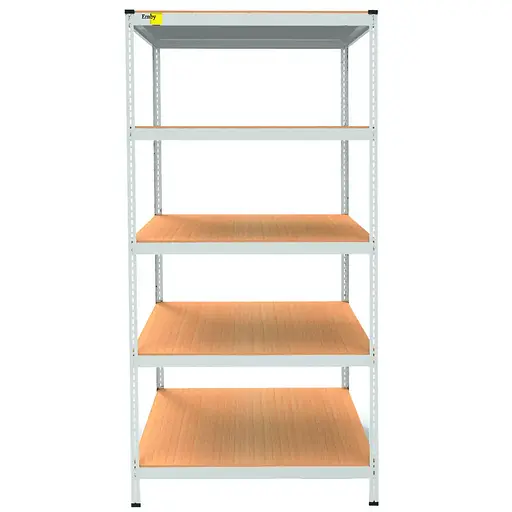 Металевий стелаж Emby Light Series (розмір 2100х900x600мм) 5 полиць ДСП до 100кг Білий