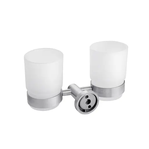 Склянка подвійна для ванної кімнати Kroner KRP Edelstahl Klassisch - ESG3708 CV025663 хром матовий - фото 4