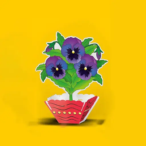 Набор для творчества Конструктор раскраска 3Д "Фиалки" 126367 с карандашами - фото 2