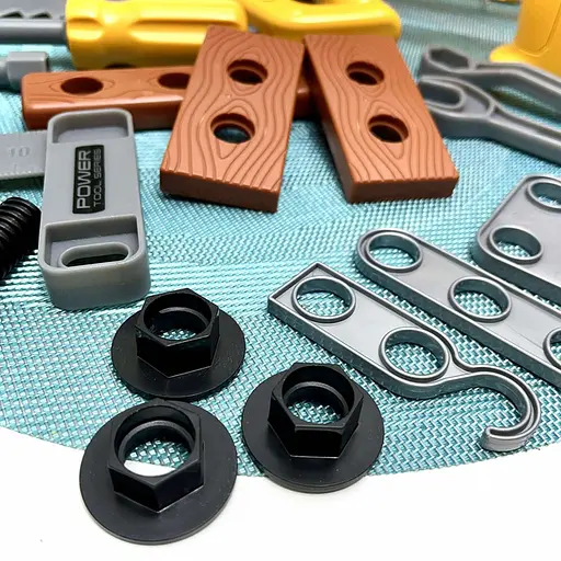 Набор инструментов шуруповерт механический на батарейках вращающееся сверло насадки гаечный ключ Желтый - фото 6