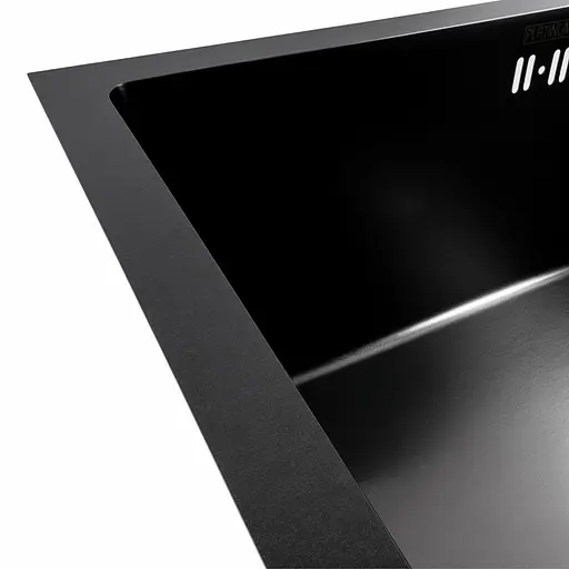 Кухонна мийка PVD чорна СМ 54x44 Platinum Handmade (монтаж під стільницю), Чорний - фото 8