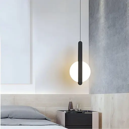 Сучасний мінімалістичний підвіс у чорному корпусі 42х20 см | Арт. AA 229 BK | Line F - фото 1