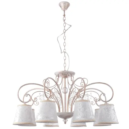 Люстра подвесная Brille с абажуром классическая E14 40W WH (BKL-572S/8)