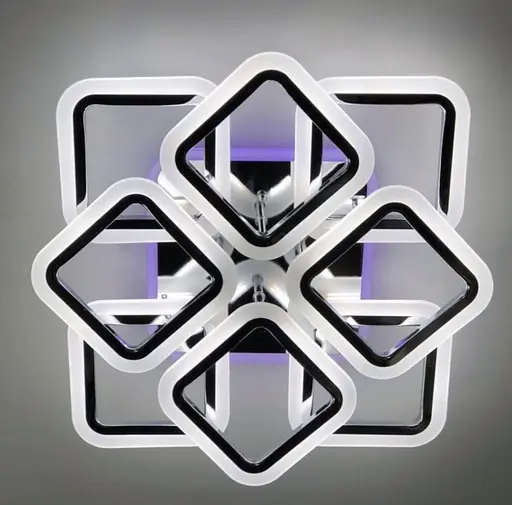 LED люстра на 4+4 ріжки квадратної форми Line.F A 2400/4+4S RGB BK - фото 4