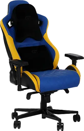 Геймерское кресло GT Racer синее с желтым (X-0724 Blue/Yellow) - фото 5