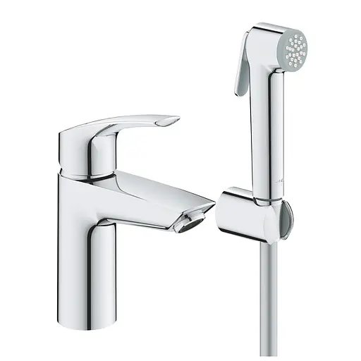 Змішувач для умивальника S-Size з гігієнічним душем Grohe Eurosmart New 23124003, Хром - фото 1