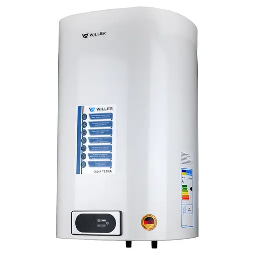 Водонагреватель Willer Tetra 2 кВт, сухой ТЭН, 80 л, прямоугольный, вертикальный, белый (EV80DRI) - фото 3