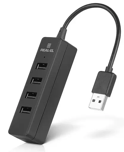 USB-хаб Real-EL HQ-154 Black UAH (EL123110007) - фото 1