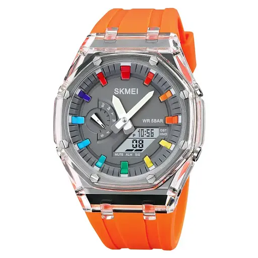 Наручний годинник чоловічий Skmei 2100 Orange, 2100OG (18431)