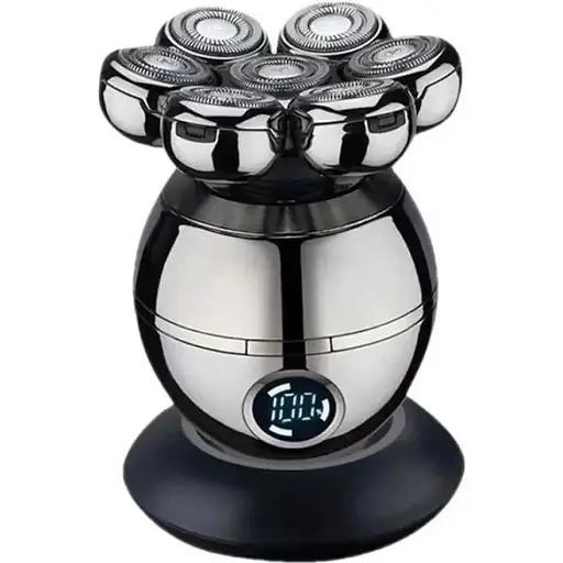 Акумуляторна електробритва RIAS RQ8870 Silver чоловіча з плаваючими головками та дисплеєм (my-4033)