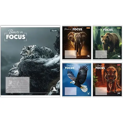 Зошит учнівський "Beasts in Focus" 1 Вересня 768059 36 аркушів Різнокольоровий 1 шт. в асортименті - фото 1