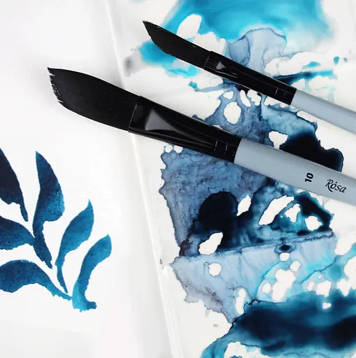 Пензель синтетика саблевидна плоска даггер STREAM 143 коротка ручка Rosa - фото 5