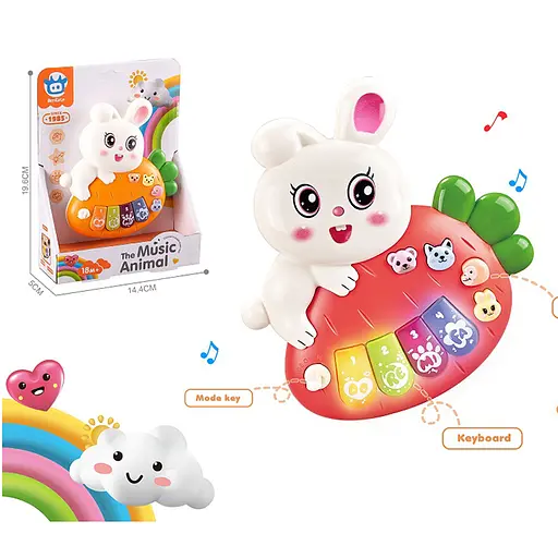 Пианино Зайка, 8805-B, 14 см, интерактивное (в ассортименте) - фото 2