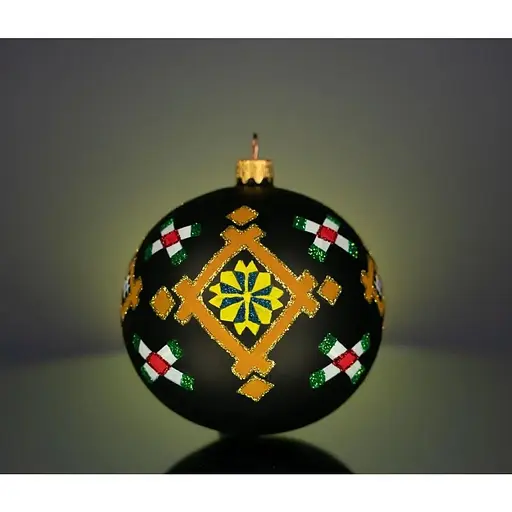 Набір ялинкових прикрас Різдвяні історії Код нації: Гуцульщина 3 кулі скло (4820001112986) - фото 5