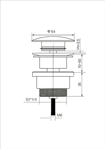 Донний клапан для раковини VBI gold click-clack універсальний VBI-059000GL, Золотий - фото 2