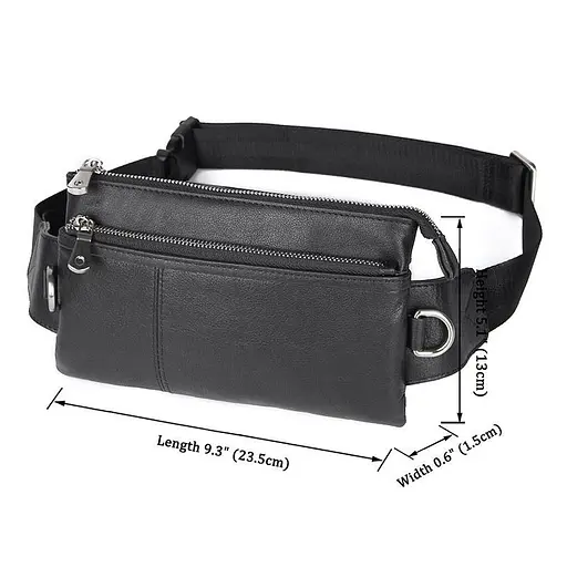 Кожаная мужская сумка на пояс John McDee 23,5х13х1,5 см nsa0001306 - фото 5