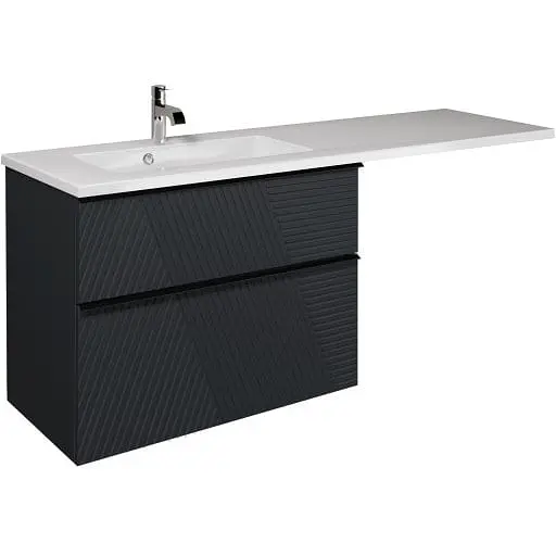 Тумба Мойдодир Rome 80-U Adam 140 L графіт з крилом над пральною машиною Графіт - фото 1